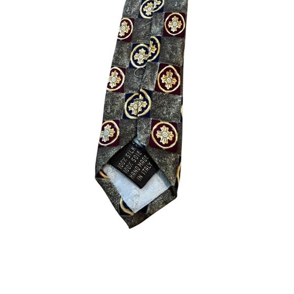 Valentino Cravatte Tie Maltese Cross Blue And Red Made‎ In Italy - Picture 5 of 6